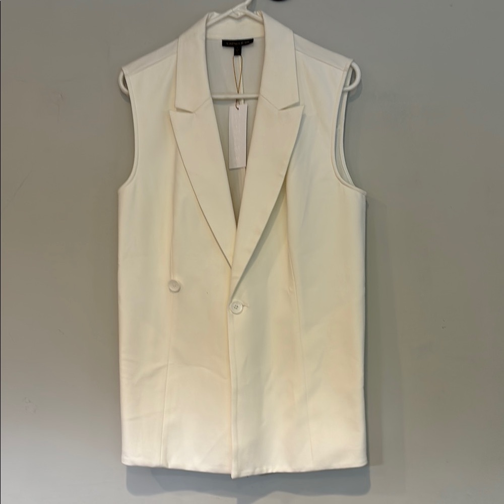 Capsule121.Elegant Cream Sleeveless large Blazer